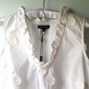 3/$30💥 NWT White Cotton A-line Fringed Circles (S)